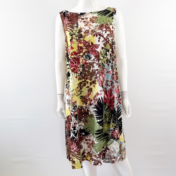 J. Jill Dresses & Skirts - J. Jill Tank Dress Size XL Multicolor Floral Sleeveless Casual Tropical Vacation